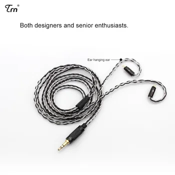 TRN 8 Core Silver Plated Slušalke Kabel 2,5 mm/3.5 mm Do 2pin 0,75 mm 0.78 mm mmcx Hifi Nadgradnjo Zamenjava Slušalke Kabel