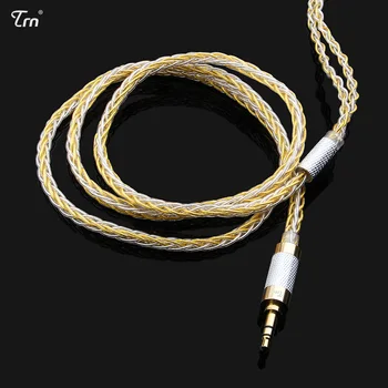 TRN 8 Core Silver Plated Slušalke Kabel 2,5 mm/3.5 mm Do 2pin 0,75 mm 0.78 mm mmcx Hifi Nadgradnjo Zamenjava Slušalke Kabel