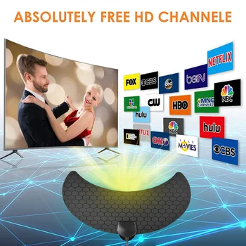 TV 4K HD Digital HDTV Antena 200 Milj Razpon Signala Booster DVB-T2 Luna Antenski Ojačevalnik Dropshipping Debelo