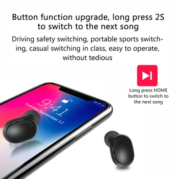 TWS Brezžične Slušalke Bluetooth 5.0 LED Zaslon Samodejno Seznanjanje Slušalke Stereo Nepremočljiva Zmanjšanje Hrupa Slušalke PK A6S