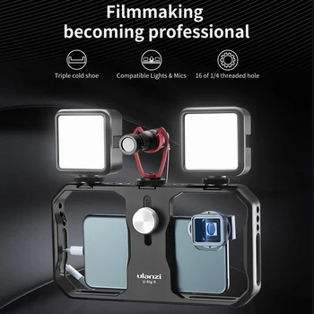 Ulanzi U-Ploščad II Kovinski Pametni Video Ploščad 3 Čevelj Nosilci Filmmaking Primeru Ročni Telefon Video Stabilizator Za iPhone 12 Pro