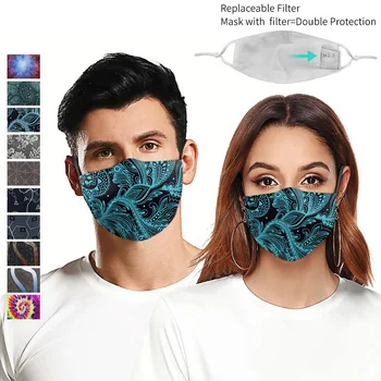 Unisex Natisnjeni Usta Masko Prilagodi Stroj Proti Prahu Cubrebocas PM2.5 Zaščitne Filtre, Respirator Dihanje Mascarillas