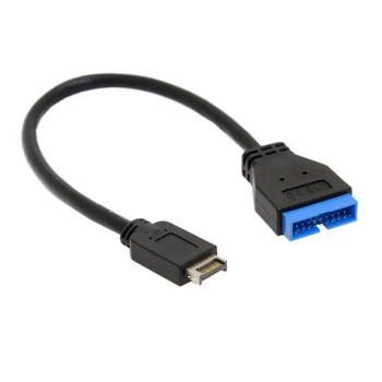 USB 3.1 Tip-C Mini 20 Pin Sprednja Plošča Kabel Glavi USB 3.0 Standard 20Pin Glava Podaljšek 30 cm Za Asus matična plošča