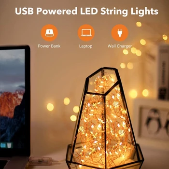 USB LED Lučka Niz 10 m 5M 2M DIY vodoodporna LED Pravljice Niz Luči z Daljinskim upravljalnikom za Božič Stranke Vrt Doma Deco