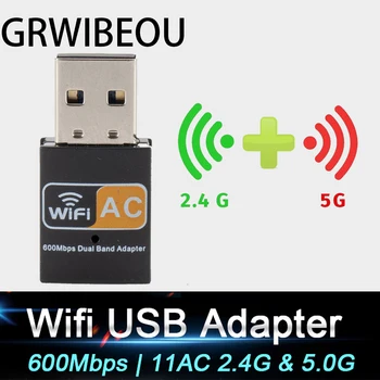 Usb2.0 wifi adapter dual band 2,4 G 5G HZ 600mbps wireless pc adapter 802.11 ac wifi sprejemnik transmiter za windows, mac os