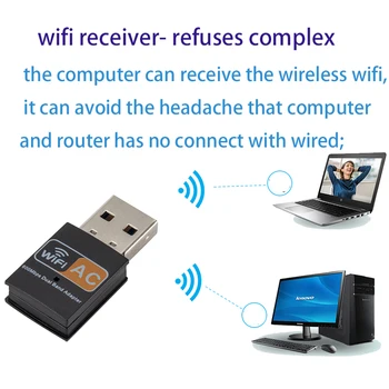 Usb2.0 wifi adapter dual band 2,4 G 5G HZ 600mbps wireless pc adapter 802.11 ac wifi sprejemnik transmiter za windows, mac os