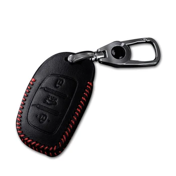 Usnje Avto Ključ Primeru Ključni Fob Kritje Za Hyundai Tucson Creta ix25 ix35 Verna 3 4 Gumbi, Pametna Zložljiva Keychain