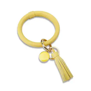 Usnje Bangle Keychain za Ženske Silikonsko Zapestnico Keychain Tassel Wristlet Key Ring Dodatki Darila 1566