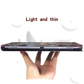 Usnje Tablet Stojalo Primeru za Huawei MediaPad T3 8 10/T5 10 Tiskane 3D Art Tablet, Odporno na Praske, Kritje Primera
