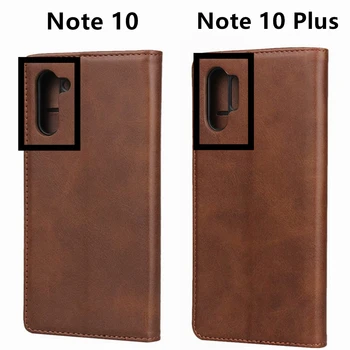 Usnjena torbica Za Samsung Galaxy Note 10 Note10 Plus 5G Flip primeru imetnik kartice Tulec, Magnetna privlačnost Kritje Primera Denarnice Primeru
