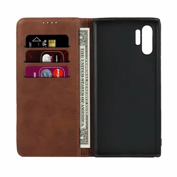 Usnjena torbica Za Samsung Galaxy Note 10 Note10 Plus 5G Flip primeru imetnik kartice Tulec, Magnetna privlačnost Kritje Primera Denarnice Primeru