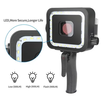 USTRELIL 40M 900LM Podvodno LED Video Luč za GoPro Hero 7 6 5 Črni Nepremočljiva Potapljanje Flash Razsvetljavo Izpolnite Lučka + Rdeči Filter