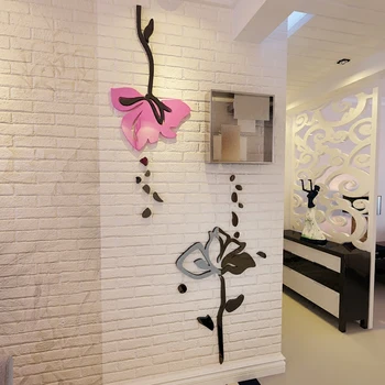Ustvarjalne lotus 3D Akrilna crystal Stenske Nalepke Vhod dnevna soba DIY Umetnosti stenski dekor Kavč, TV ozadje Soba dekoracijo sten