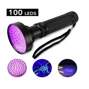 UV LED Svetilka Svetilka Svetilka AA Baterije 100 F5 395NM Violet za Odkrivanje Marker Checker