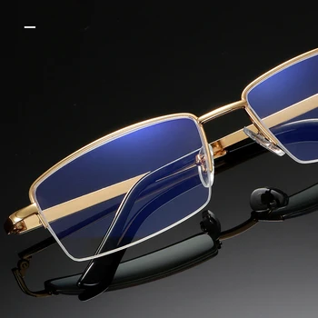 VCKA 2020 Moških Pol okvir iz Titana Senator Antire flective Prevlečeni Aspherical Anti-modra svetloba Obravnavi Očala +1.0 +4.0