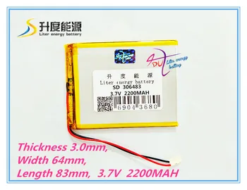 Velikost 306585 3,7 V 2200mah 306483 Litij-polimer Baterija z Zaščito Odbor Za MP4 GPS Digitalnih Izdelkov Brezplačna Dostava 3760
