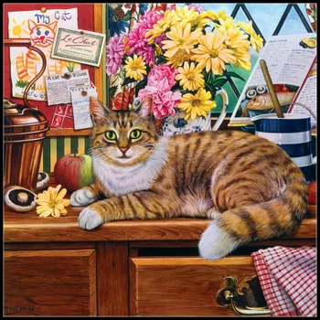 Vezenje Šteje Navzkrižno Šiv Kompleti Needlework - Obrti 14 ct DMC DIY Umetnosti Ročno izdelan Dekor - Cat Zbirko 1