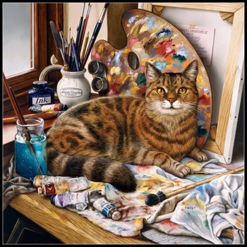 Vezenje Šteje Navzkrižno Šiv Kompleti Needlework - Obrti 14 ct DMC DIY Umetnosti Ročno izdelan Dekor - Cat Zbirko 1