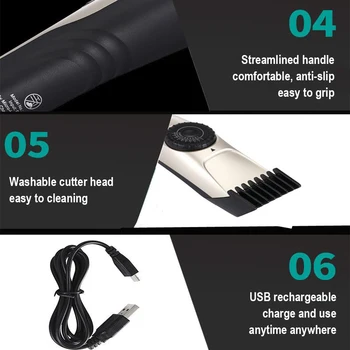 VGR Profesionalni Električni Hair Trimmer 1-20 mm, Dolžina Nastavljivi Akumulatorski Lase Clipper Frizuro Kit Brado Brivnik za Moške V-031