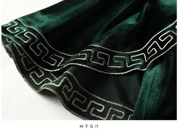 Vintage Kitajski večer stranka žametno obleko zelene sodobne cheongsam qipao