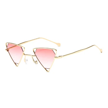 Vintage steampunk slog, sončna očala moških luksuzne blagovne znamke oblikovalec sončna Očala Trikotnik nezakonitih kovinski okvir moda rumena Očala 12004