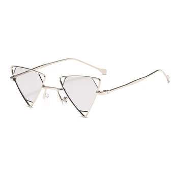 Vintage steampunk slog, sončna očala moških luksuzne blagovne znamke oblikovalec sončna Očala Trikotnik nezakonitih kovinski okvir moda rumena Očala