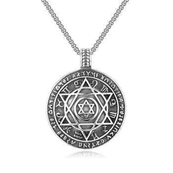Vintage Talisman Hexagram ogrlica Salomona Amulet Ogrlico, Obesek, Kabala Hermetično Nakit