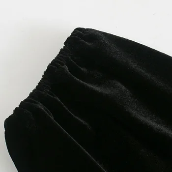 Vintage Črno Obleko Za Leto 2020 Ženske Sodijo Žametno Obleko Proti-vrat Svoboden Dolgo puff Rokav Vintage Mini Obleke, Ženske Elegantna Oblačila