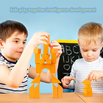Visoka Kakovost 18 Kosov 48 Izzivi Lesene Duilding Bloki Igrače Otroci Inteligence Razvoj Bilance Gradniki Igrače