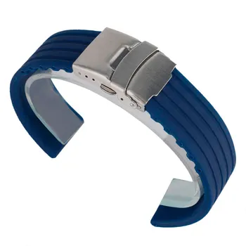 Visoka Kakovost 20 mm 22 mm 24 mm Silikonski Watch Band Moški Ženske Šport Gume Modra/Oranžna Pašček za Zapestje, Potapljač, Nepremočljiva