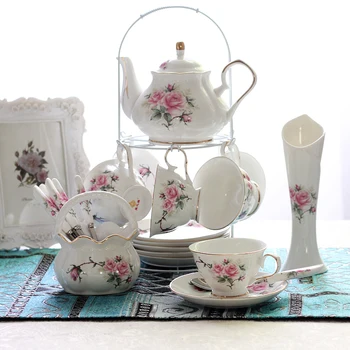 Visoka kakovost kosti kitajske skodelico kave komplet iz Porcelana skodelice Britanski stil tea cup nastavite Teaware Gospodinjski aparat Drinkware Poročna Darila