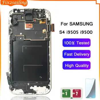 Visoka Kakovost LCD zaslon za SAMSUNG Galaxy S4 i9500 LCD-Zaslon z Okvirjem GT-I9505 I9500 i9505 i337, Zaslon na Dotik, Računalnike