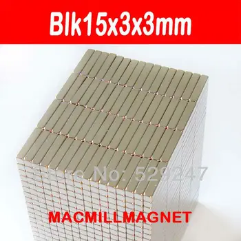 Visoka Kakovost Neodymium magnetom 15x3x3m Redkih Zemelj majhen, Močan blok stalno hladilnik Elektromagnet NdFeB nickle magnetni kvadrat