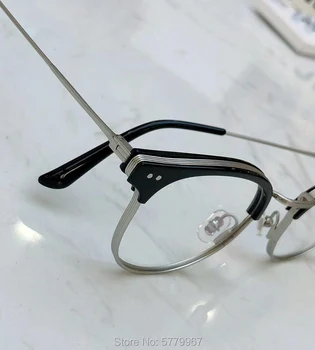 Visoka kakovost Nežno Ročno izdelan Acetatni Okvir Očal na Recept Očala Ženske moški Pol Okvir Kratkovidnost Optična Očala Očala 2141