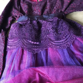 Visoka Kakovost Nove Obleke za Dekleta Lepe Čipke Dolg Rokav Otroci Obleko O-Vratu Žogo Zrasla Stranka Princesa Baby Otroci Oblačila CA496