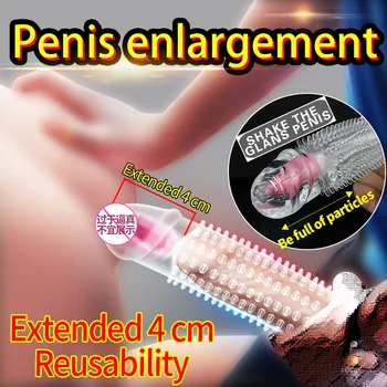 Visoko Elastična Kristalno Kondom Večkratno Uporabo Penis Extender Rokav Zamudo Izliv Penis Širitve Intimno Blaga Spolnih Igrač Za Moške