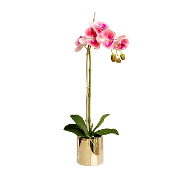 Visoko kakovostni dobro oblikovana tabela cvet + vaza umetno Latex orhideja cvetlični aranžma pravi dotik ins priljubljen