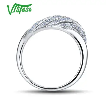 VISTOSO Resnično 14K 585 Belo Zlato Peneče Fancy Diamantni Prstan Za Ženske Luksuzni Posla Obletnico Trendy Lady Fine Nakit