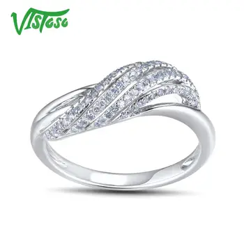 VISTOSO Resnično 14K 585 Belo Zlato Peneče Fancy Diamantni Prstan Za Ženske Luksuzni Posla Obletnico Trendy Lady Fine Nakit