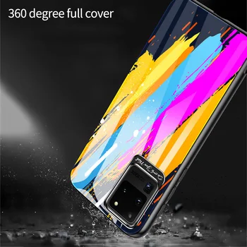 Vitrina Za Samsung S20 S10e S10 Plus Opomba 10 Pro A71 A70 A50 A51 Primeru naslikal Kaljeno Steklo TPU Zaščitna polno Kritje Primerih