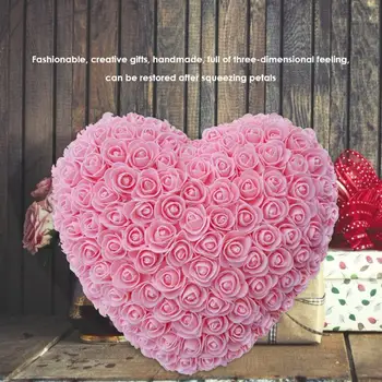 VKTECH 25 cm Cvet Vrtnice Srce Oblika Umetno Cvetje Doma Poroko Dekor DIY Valentinovo Darilo za Rojstni dan Polje za Dekleta, Ženske Ljubimec