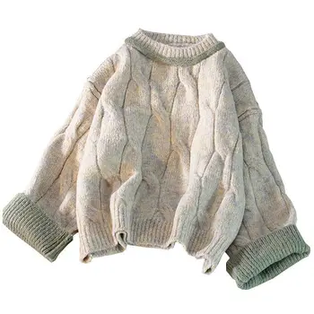 Volnene pulover ženske kratke in svoboden, nositi twist Puloverju majhna oseba vsestranski vrh, jesen in zimo, zadebelitev