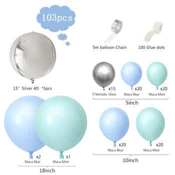 Vroče Blue Balon Temo Serije Balon Verige Kombinacija Set Poroko, Rojstni Dan Dobave Dekoracijo