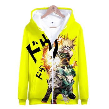 Vroče prodaje 3D Zip Moški Puloverji s kapuco Anime Hoodie Mens Moj Junak Univerzami In Saint Seiya Jeseni Moški Plašč Casual Moški Suknjič Vse-ujemanje