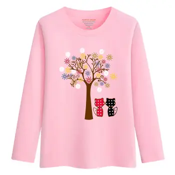 Vroče Prodajo Dekleta Tshirt Dolg Rokav Risanka Otroci Pomlad Jesen Oblačila Srčkan Dno T Srajce za Otroke Drevo Sweatshirts