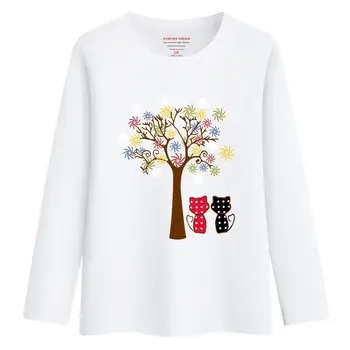 Vroče Prodajo Dekleta Tshirt Dolg Rokav Risanka Otroci Pomlad Jesen Oblačila Srčkan Dno T Srajce za Otroke Drevo Sweatshirts