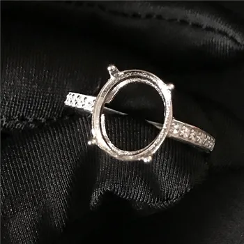 Vrsta vaja slog ovalne oblike obroč nastavitve S925 srebrni prstan znanja kolenom vile nastavitev kamen vdelan nakit, izdelava DIY ženske