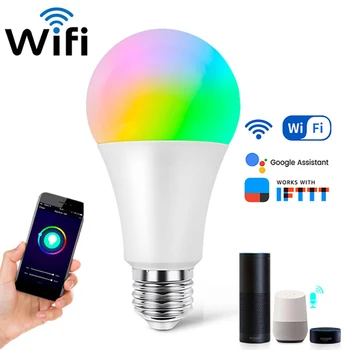 WiFi Smart Žarnice Zatemniti WiFi LED Žarnica E27 Barva Spreminja Sijalka RGB Čarobno Žarnica 110V 220V APP Delujejo Pomočnik Noč Svetlobe