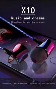 X10 3,5 mm Žične Slušalke Športne slušalke 1,2 m V uho Globok Bas Stereo Čepkov W/Mic Za iphone, samsung huawei xiaomi vivo oppo
