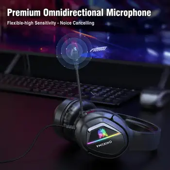 X2 Strokovno Žično Gaming Slušalke Head-Mounted Zmanjšanje Hrupa Slušalke z Mikrofonom in RGB Razsvetljava za Računalnik